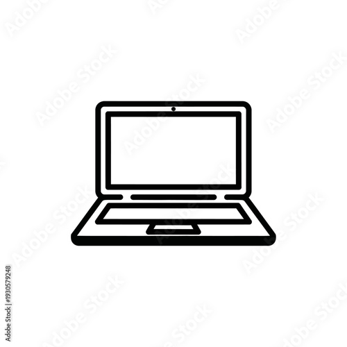 Minimalist Line Art of Laptop Computer for Technology and Digital Concept