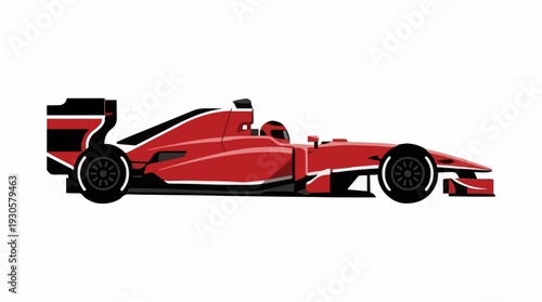 Red formula race car isolated vector graphic illustration of a racing sport vehicle for speed and competition concepts