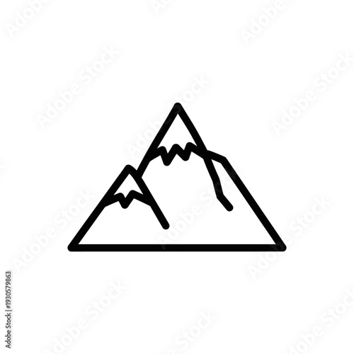 Minimalist Mountain Icon Illustration for Nature and Outdoor Graphics