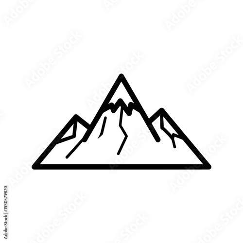Minimalist Mountain Illustration with Sharp Peaks and Clean Lines