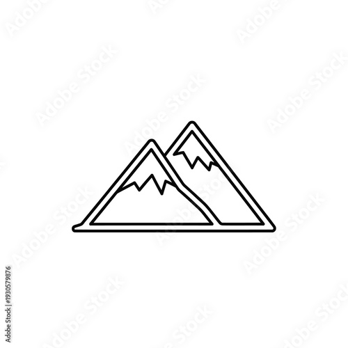 Minimalist Mountain Icon Illustration for Nature and Landscape Design