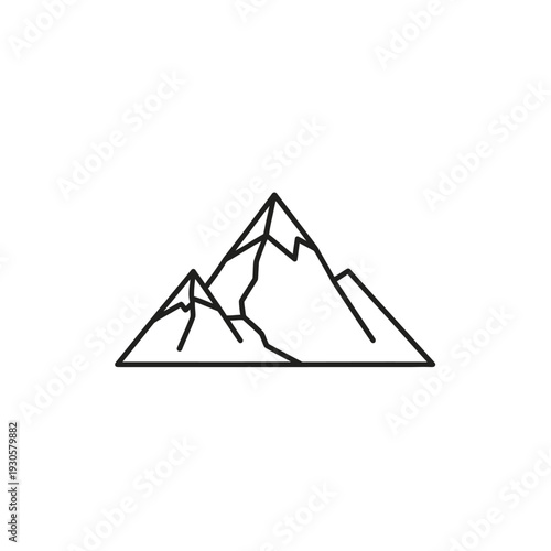 Minimalist Mountain Illustration Showing Peak and Slopes for Nature and Adventure Themes