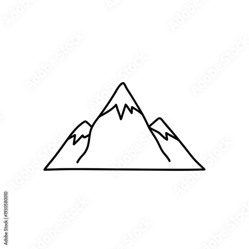 Minimalist Mountain Landscape Illustration with Sharp Peaks and Clear Sky
