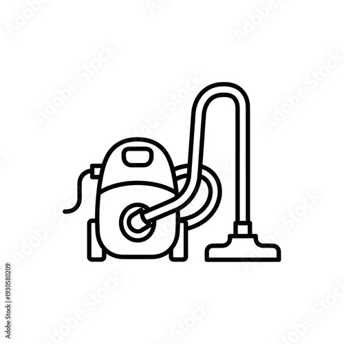 Minimalist Line Drawing of Vacuum Cleaner for Cleaning and Household Tasks