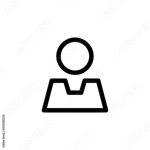 Minimalist Line Drawing of User Icon for Digital Profile Representation
