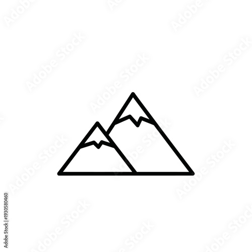 Minimalist Mountain Outline Icon for Nature and Adventure Themes