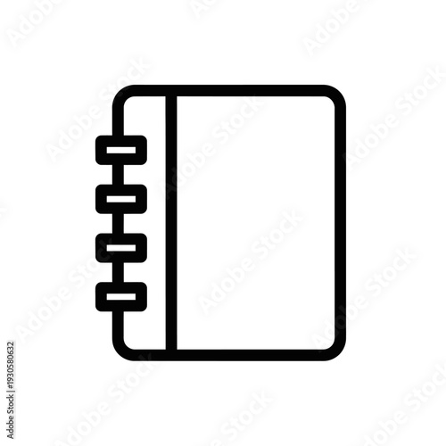 Minimalist Notebook Icon with Spiral Binding for Office and Study Use
