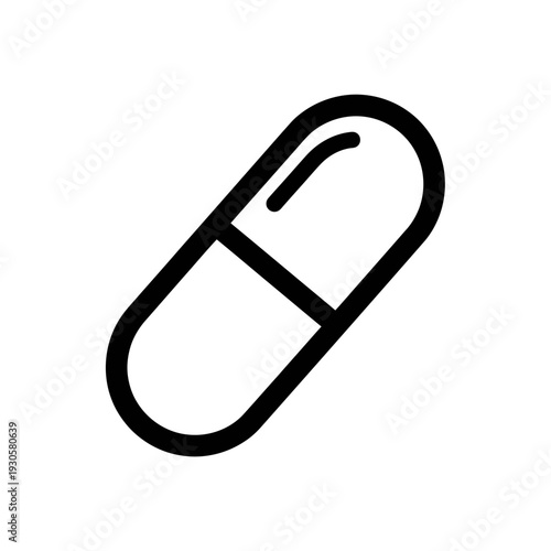 Minimalist Medical Capsule Icon Decor Suitable for Healthcare Themes