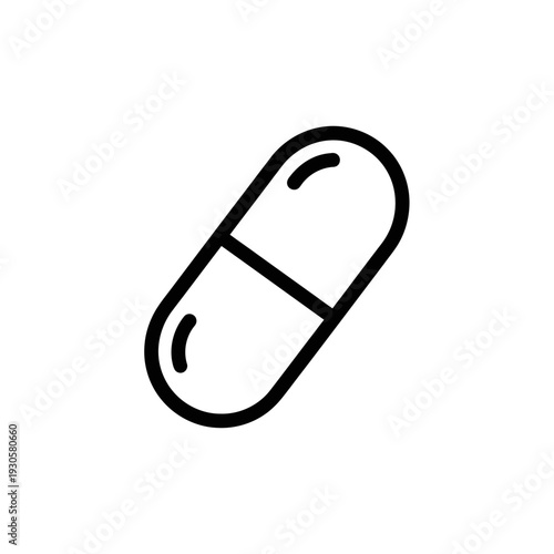 Minimalist Medical Capsule Illustration for Healthcare and Pharmaceuticals