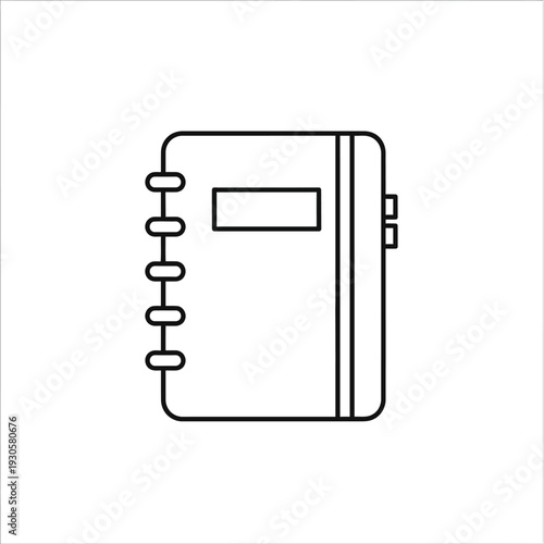 Minimalist Notebook Illustration with Spiral Binding for Creative Design