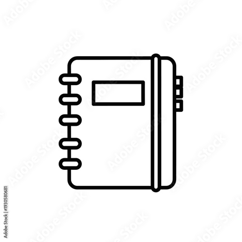 Minimalist Notebook Illustration with Spiral Binding and Compact Design