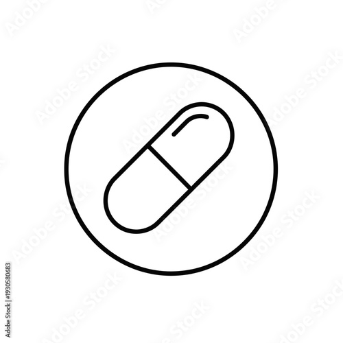 Minimalist Medical Capsule Icon for Healthcare and Pharmacy Concepts