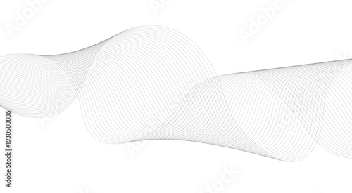 Abstract wave element for design. Digital frequency track equalizer. Stylized line art background. Vector illustration. Wave with lines created using blend tool. Curved wavy line, smooth stripe.
