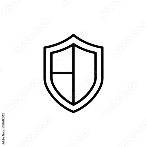 Minimalist Shield Icon Symbolizing Security and Protection for Digital Security Design