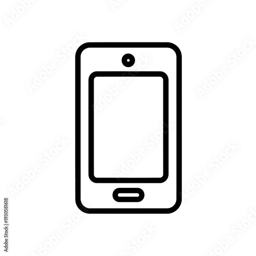 Minimalist Smartphone Outline Illustration for Technology and Communication Concepts