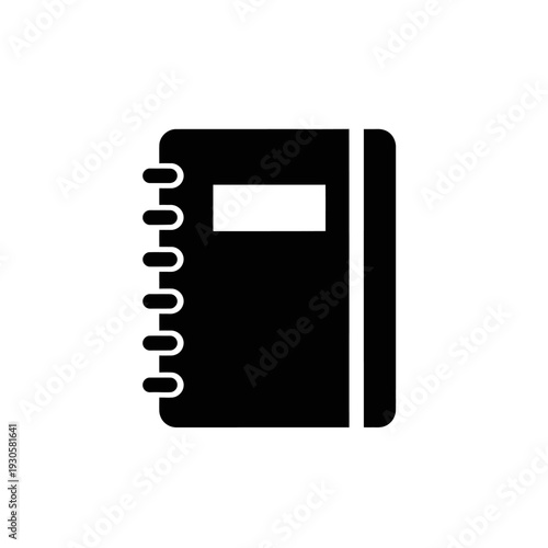 Minimalist Spiral Notebook Icon for Office or School Supplies Design