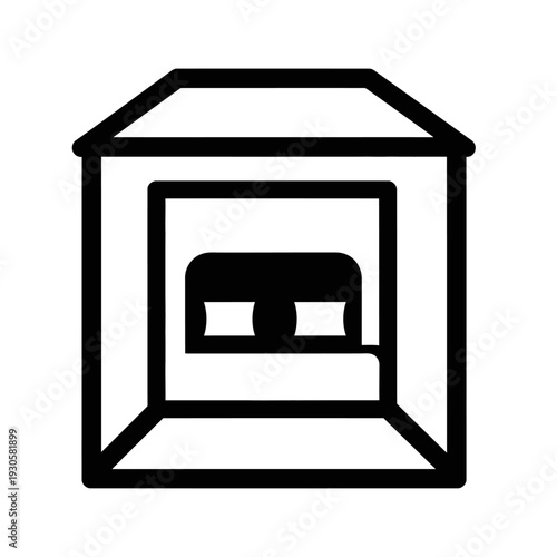 Minimalistic Bed Inside a Cozy Bedroom Setting for Relaxation and Rest