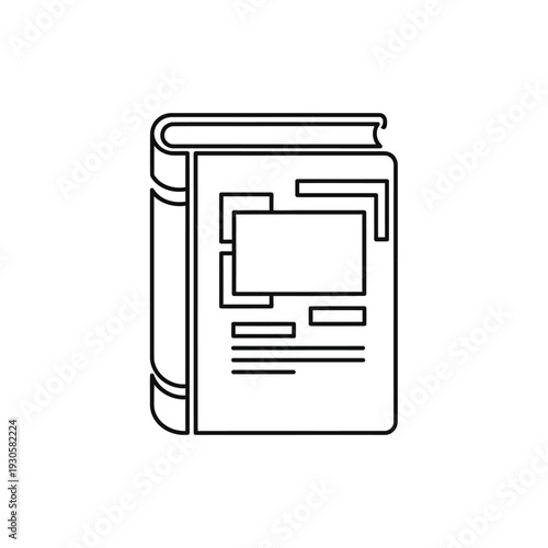 Minimalistic Line Art of a Book Cover Design Illustration for Modern Publishing and Literary Projects