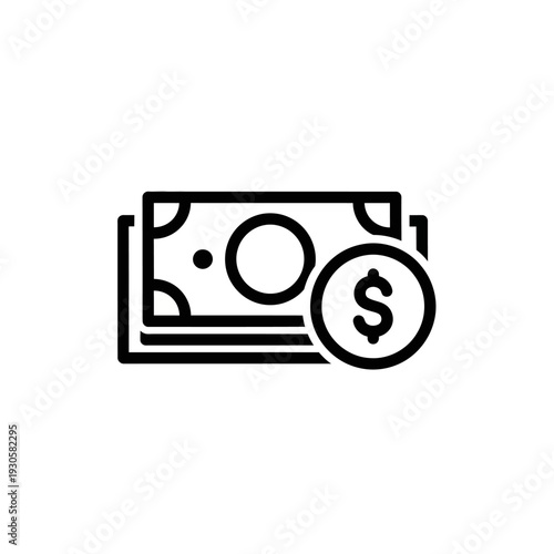 Modern Financial Currency Illustration with Cash and Coin Graphic Design