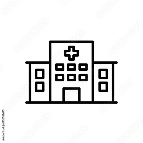 Modern Hospital Building Exterior Front View For Healthcare Facility