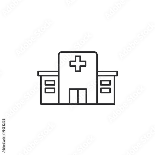 Modern Hospital Building Exterior Illustration for Healthcare Infrastructure