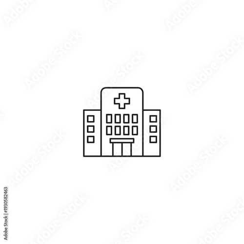 Modern Hospital Building Exterior with Clear Sky and Healthcare Facility