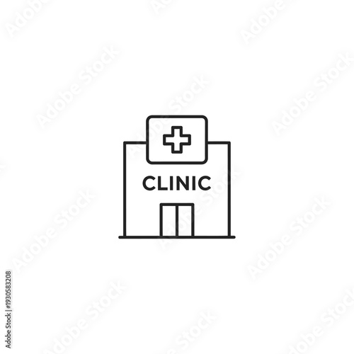 Modern Medical Clinic Exterior Illustration for Healthcare Facility Advertisement