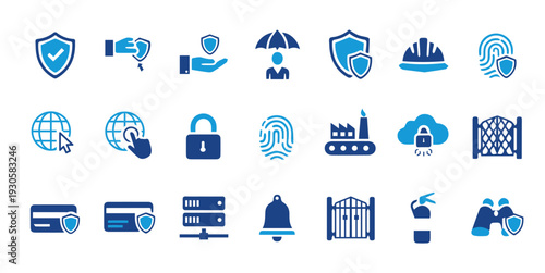 Security & Safety Icons Set – Cyber Security, Protection, Shield & Surveillance Vector Icons Pack