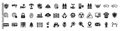 Security & Safety Icons Set – Cyber Security, Protection, Shield & Surveillance Vector Icons Pack
