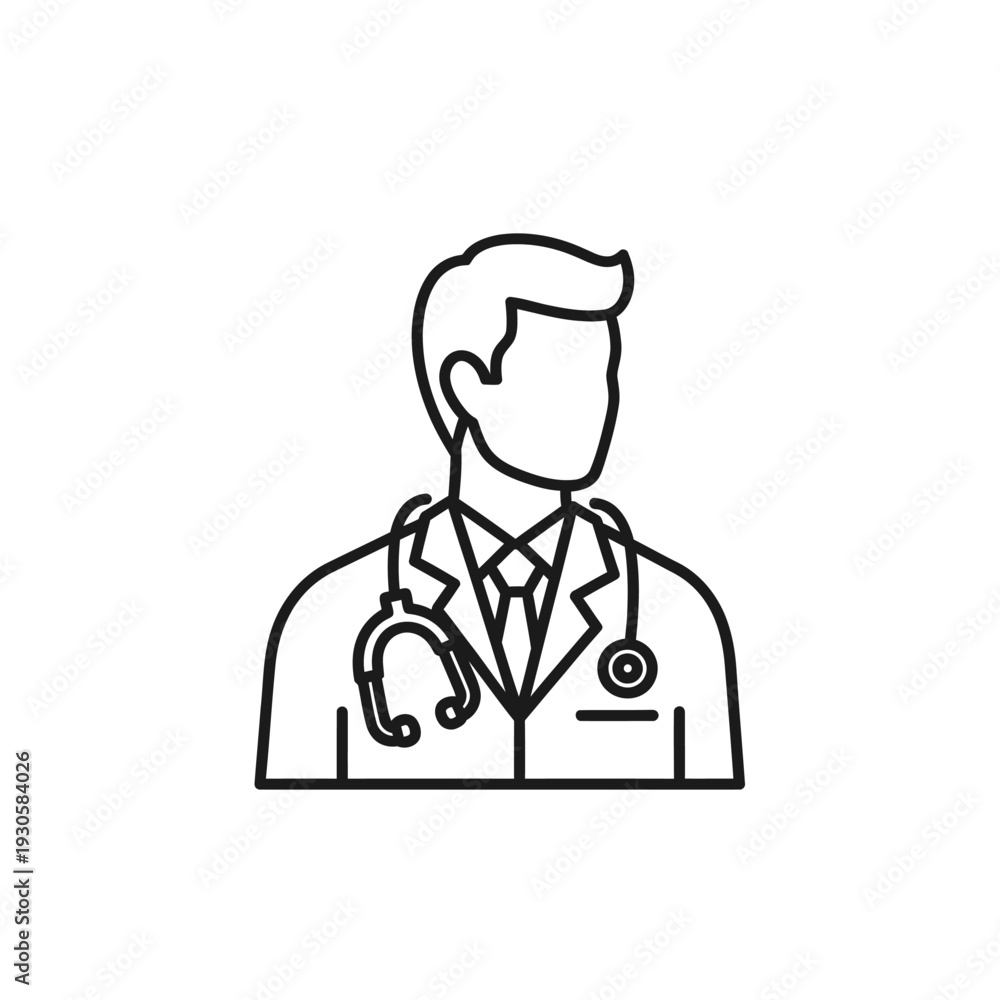 Fototapeta premium Professional Medical Doctor Icon with Stethoscope for Healthcare Industry