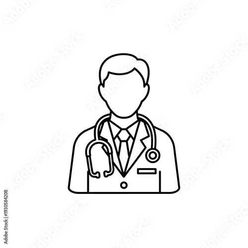 Professional Medical Doctor Illustration with Stethoscope for Healthcare Concept