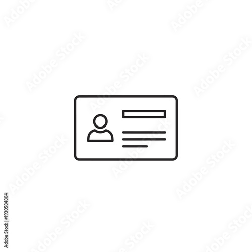Professional Identification Card with Personal Data on White Background