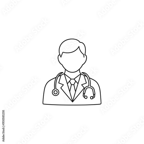 Professional Medical Doctor Avatar with Stethoscope for Healthcare Concept
