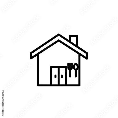 Simple House Illustration with Doors and Windows for Real Estate or Home Design Projects