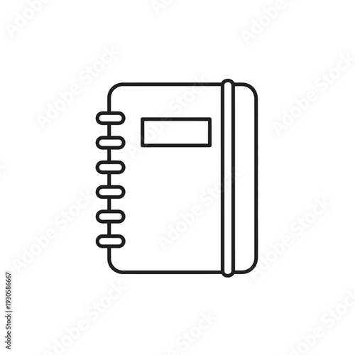 Simple Line Icon of a Notebook for Office, School, and Study Purposes