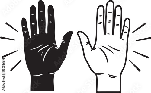 Two Hands High Five Illustration greeting celebration
