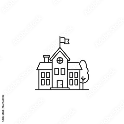 Stylish Modern House Illustration with Architectural Detailing