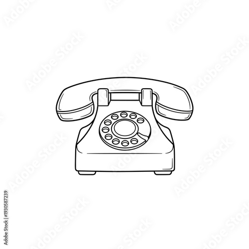 Vintage Rotary Dial Landline Telephone in Classic Design for Communication