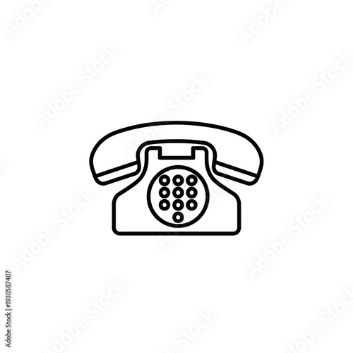 Vintage Rotary Telephone Icon for Communication and Technology Concepts
