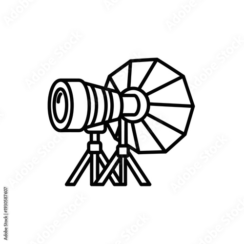 Vintage Telescope with Sunshade and Tripod for Astronomy and Stargazing