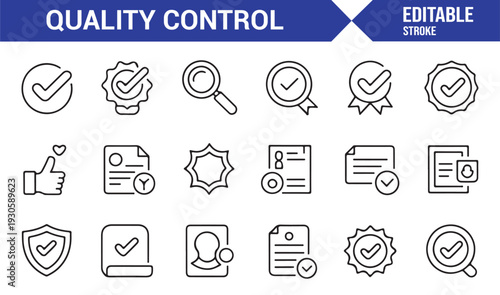 Audit, Inspection and Certification Outline Icons