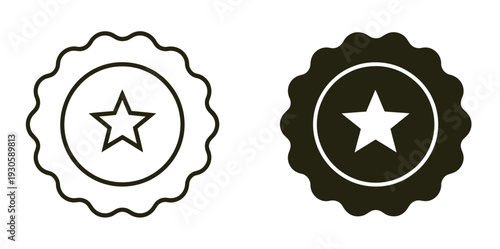 Badge Icon Vector Filled and Outline Emblem