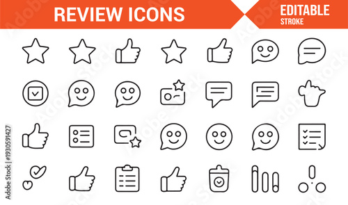 Customer Experience and Approval Outline Icons
