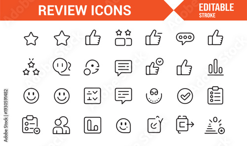 Social Media Feedback and Reputation Icon Set