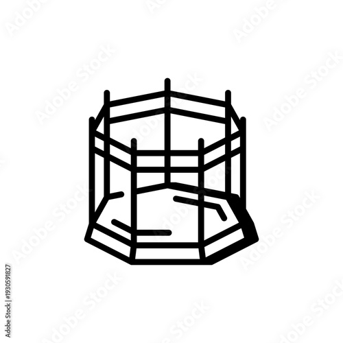 MMA cage arena line icon