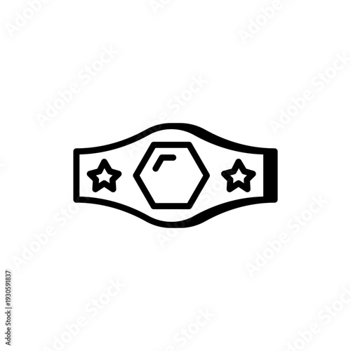 Boxing championship belt line icon
