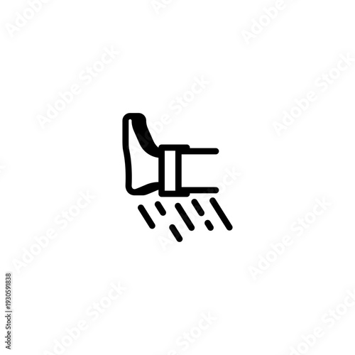 Boxing corner stool and bucket line icon