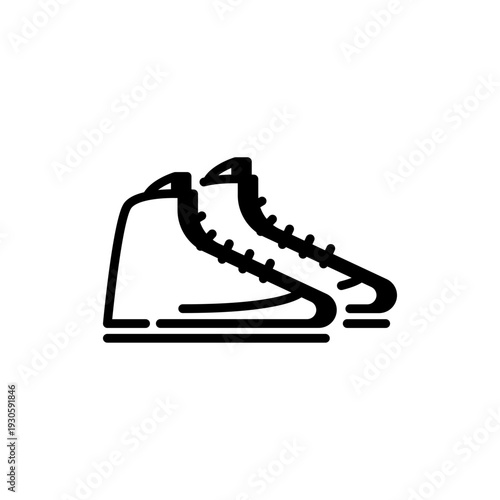 Boxing shoes athletic footwear line icon