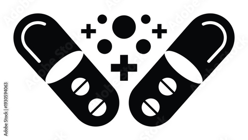 Medical Pills Capsules Health Medication Vector Illustration