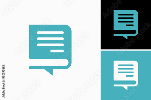 Book Chat Vector Logo Premium